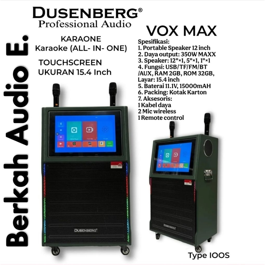 Speaker Aktif Portable Karaoke DusenBerg VOX MAX 12 Inch Original