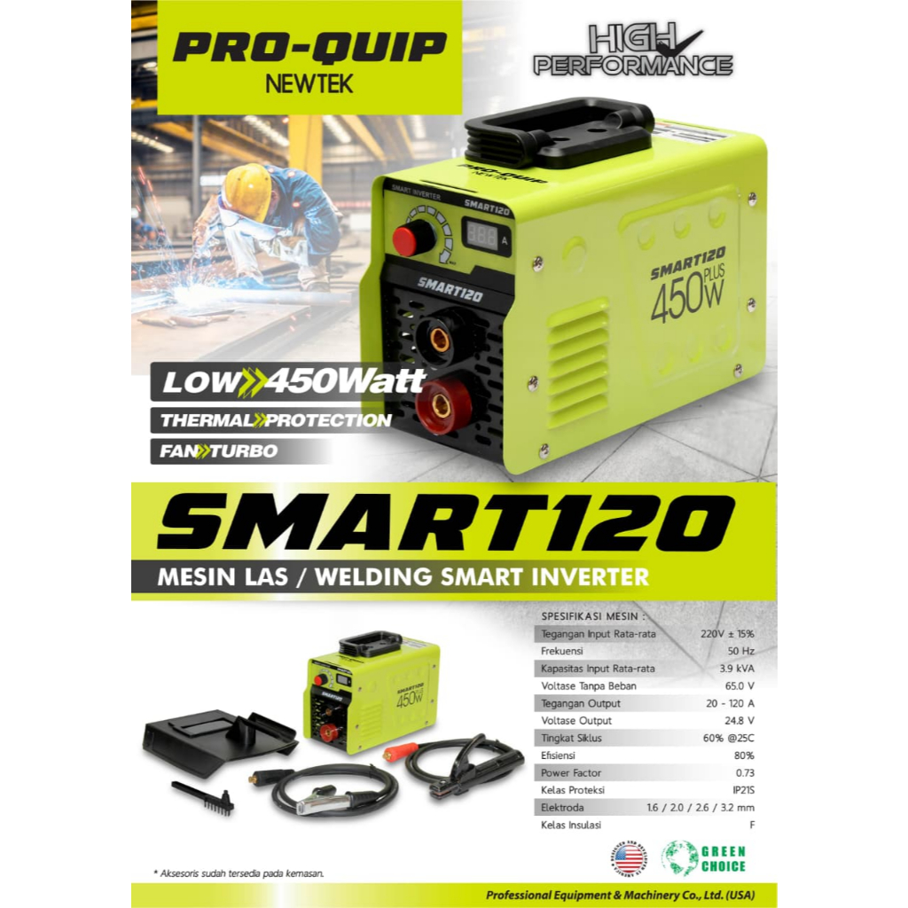 PROQUIP SMART120 Mesin Las / Travo Las Listrik Inverter IGBT 120A