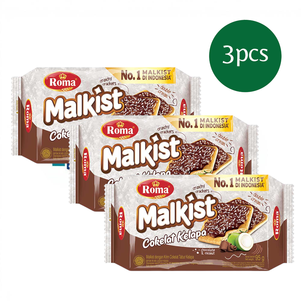 ROMA MALKIST COKLAT KELAPA 95G / Malkist Roma - Bundling 3pcs