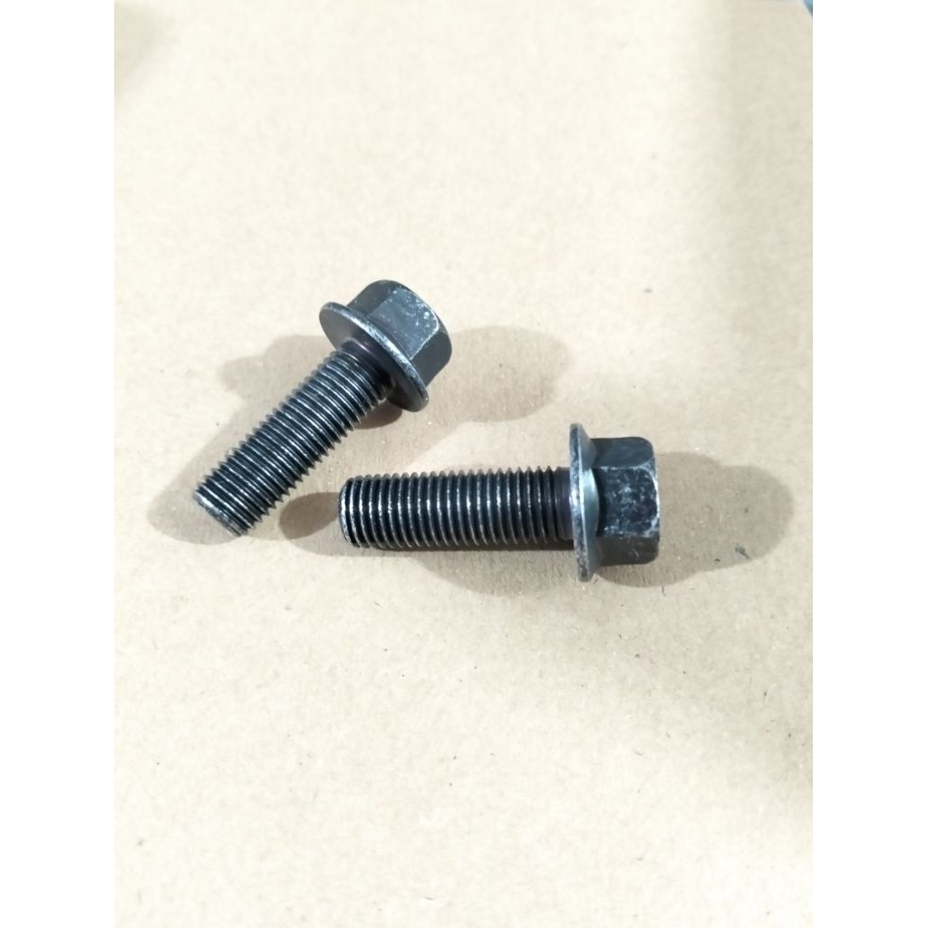 (PAKET ISI 5 PCS) Baut Flange M10x30 Kunci 14 Full Drat / Baut 14 Flange Panjang 3cm Hitam