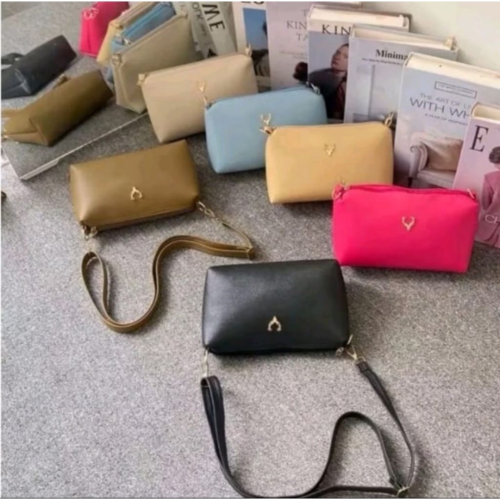 pouch ghea tas kekinian dengan tali panjang yang bisa di atur panjang pendek nya