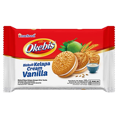 INAFOOD OKEBIS BISC KELAPA VANILA 137G 8997028381438