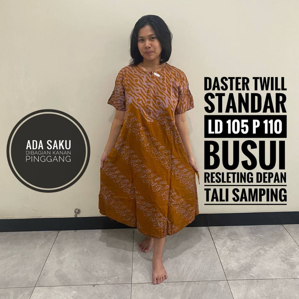 Daster Wanita Dewasa Remaja Kekinian Terbaru Motif Batik Abstrak Busui Friendly Resleting Depan Twil