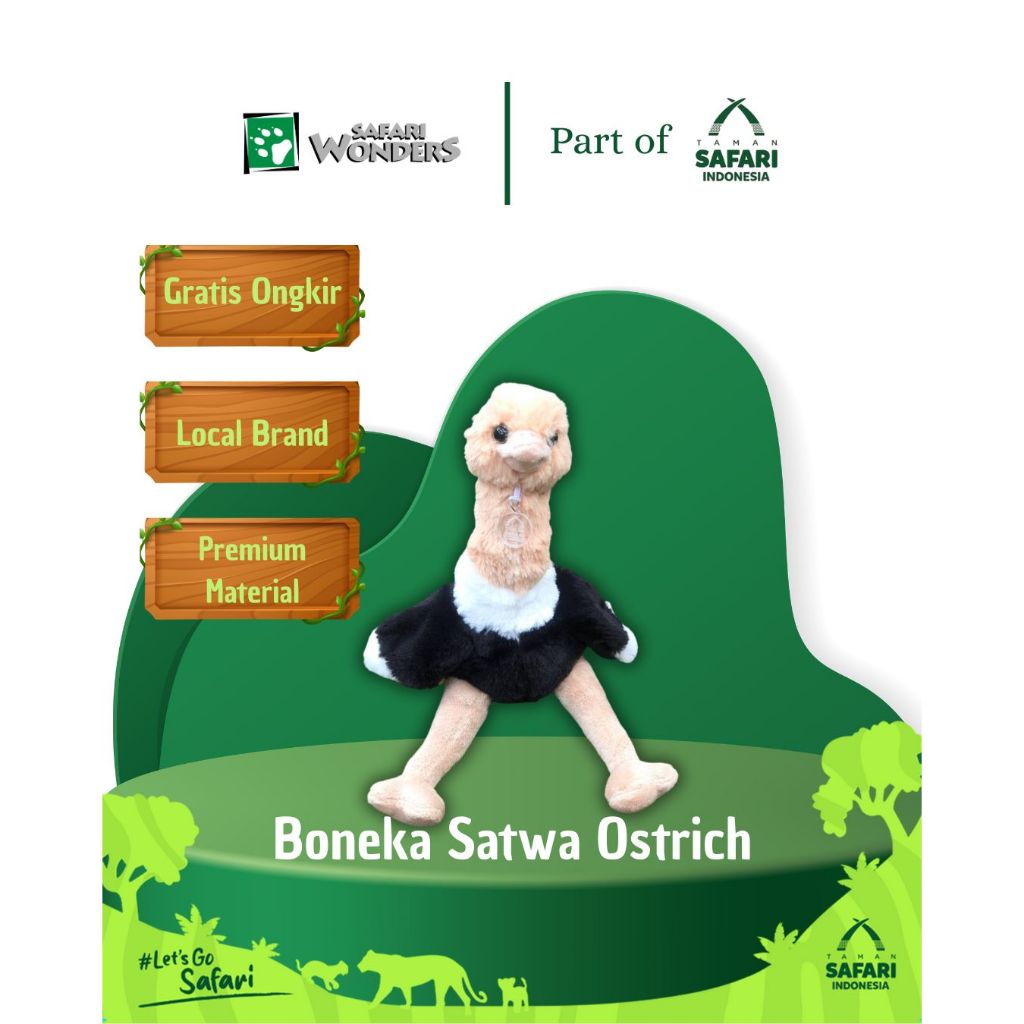 Safari Wonders - Boneka Ostrich Plush Toys | Official Merchandise Taman Safari Indonesia