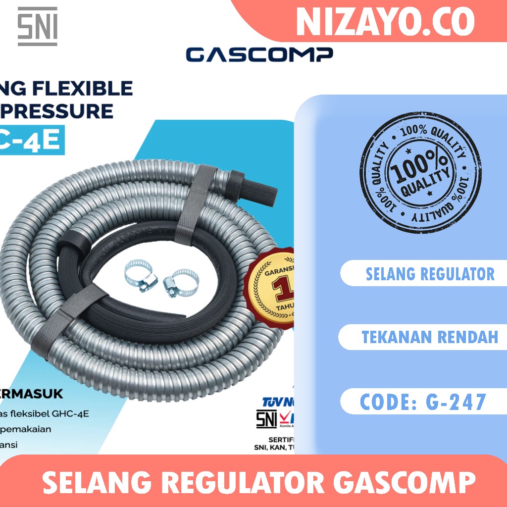 Hanya Selang Gas GHC-4E GASCOMP Original - Selang Regulator LPG SNI