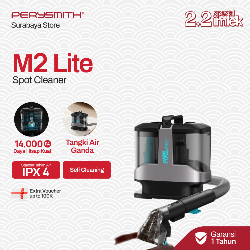 PerySmith Surabaya M2 Lite 14Kpa Suction Wet Vacuum Cleaner Deep Cleaning Wet Vacuum Cleaner  Sofa C