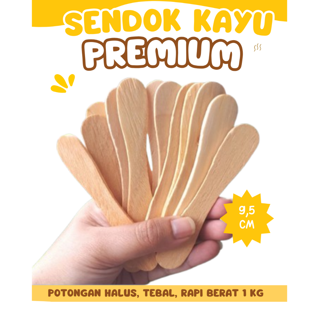 Stik Es Cream Tebal Sendok Es Krim Kayu Isi 800-1000 Murah Stick Ice Cream Kayu Premium