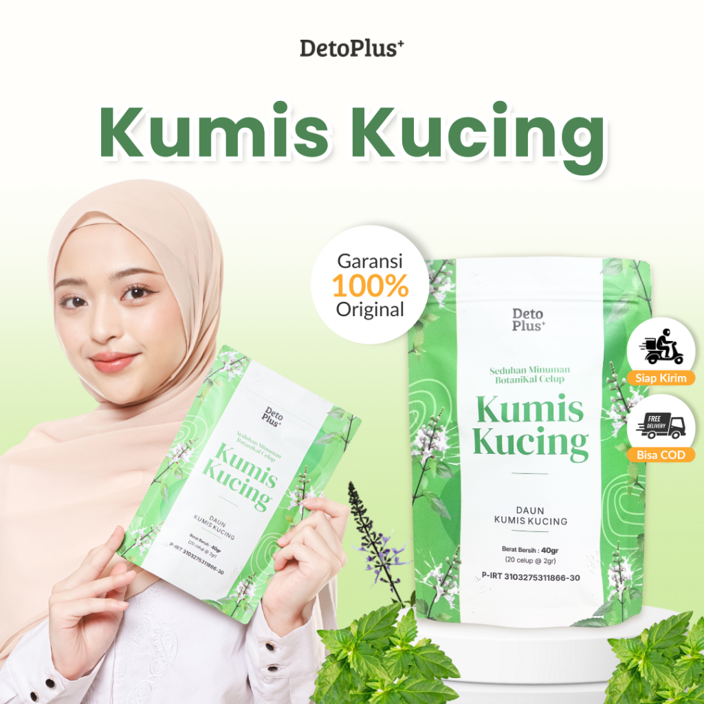 [Official] Teh Kumis Kucing Detoplus - Teh Celup Minuman Instan Rempah Alami Kumis Kucing- Halal & O