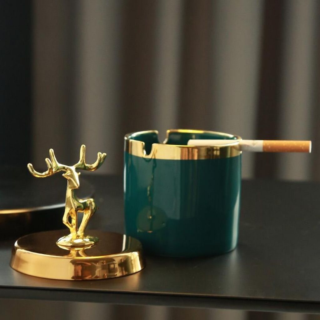 TTC ABWG Asbak Rokok / Asbak Keramik / Ashtray / Asbak Tutup / Tempat Cotton Buds / Tempat Rokok / T