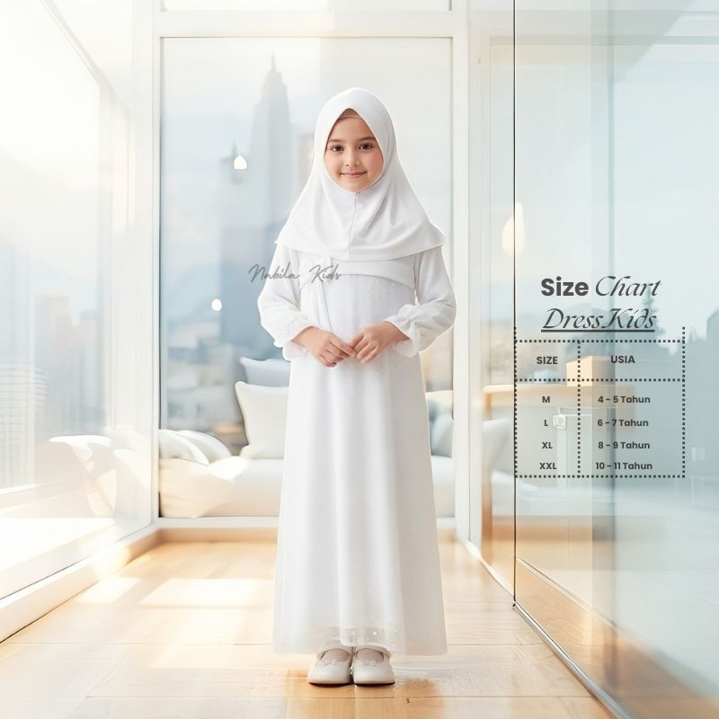 BAJU GAMIS ANAK NABILA DRES SET GAMIS DAN KERUDUNG PASMINA CRINGKEL AIRFLOW MIX TILE PREMIUM