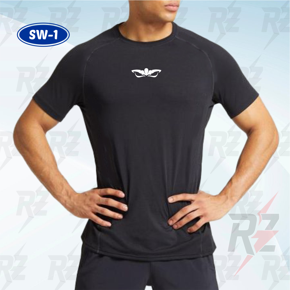 Manset Renang Pria Pendek | Baju Renang Compression | Latihan Renang & Olahraga Air Baselayer Manset