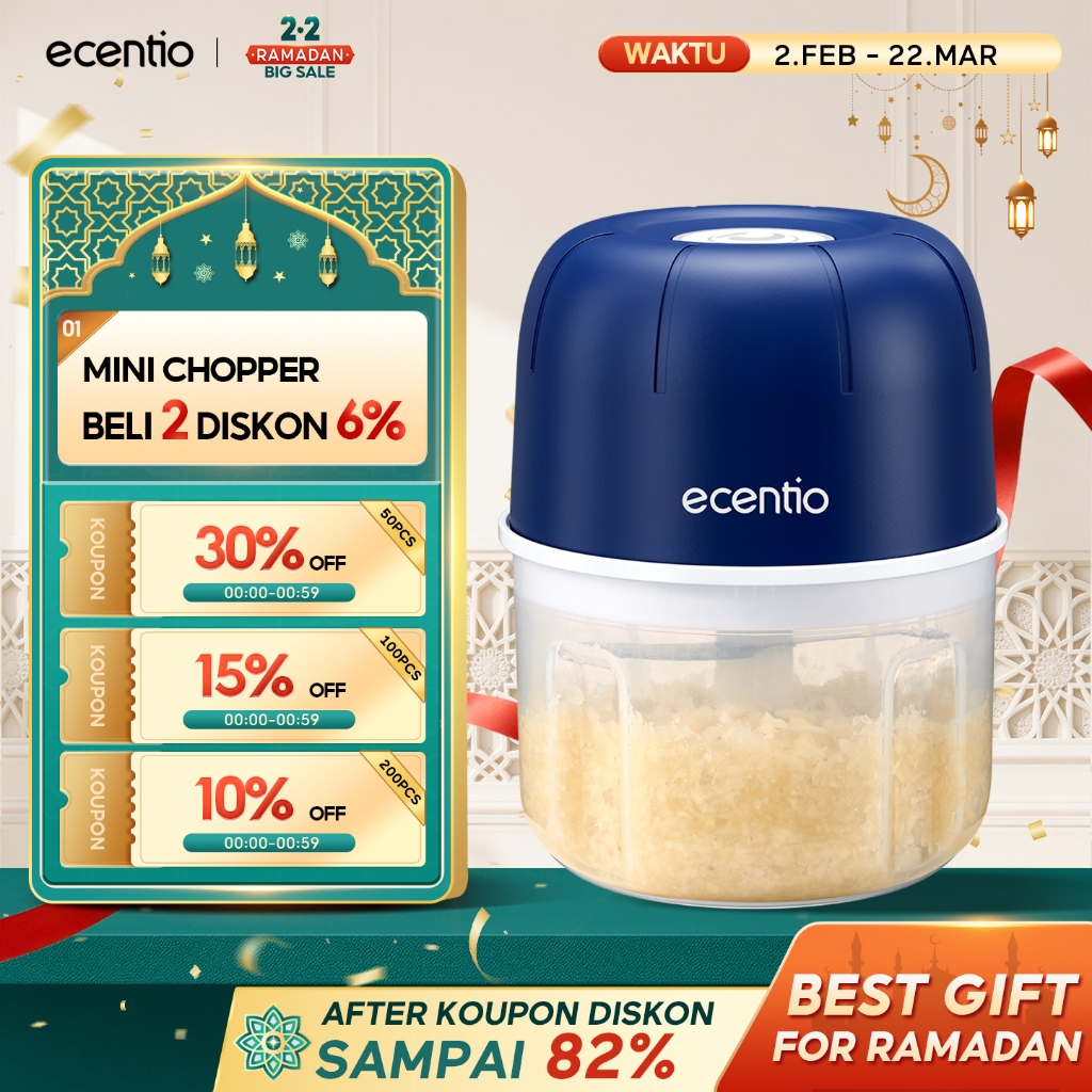 ecentio chopper mini blender chopper coper daging dan bumbu blender bumbu dapur blender portable