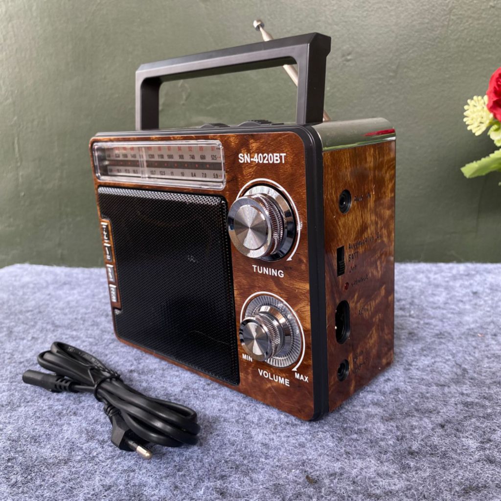 BAYAR DI TEMPAT RADIO KLASIK/JADUL SN-4020BT 3 BAND + MP3 PLAYER X-BASS