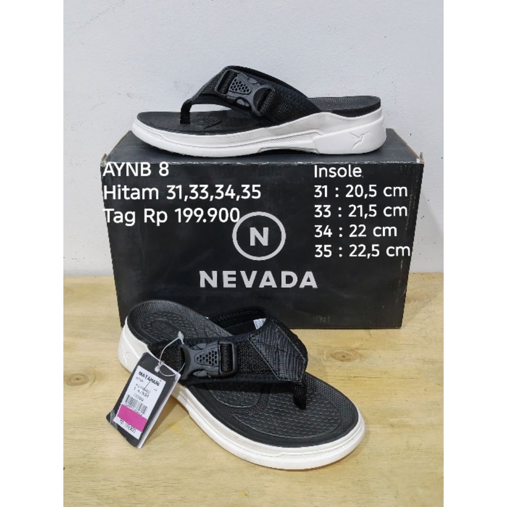 (Size 28-37) SENDAL JEPIT ANAK LAKI NEVADA ORIGINAL