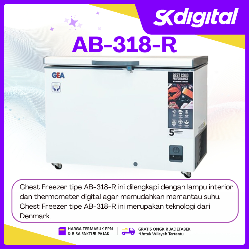 Chest Freezer Gea AB-318R Freezer Box 300 Liter