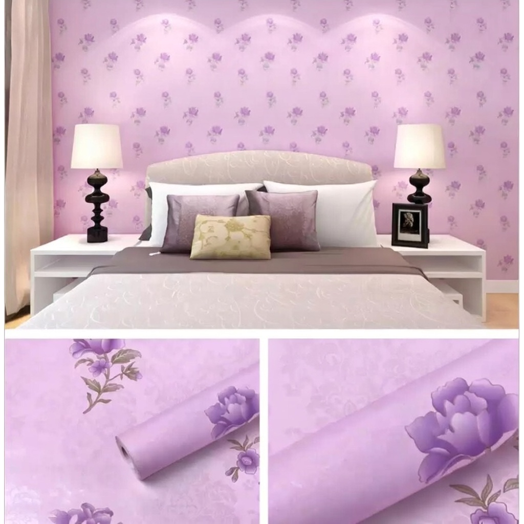 Wallpaper Dinding / Wallpaper Sticker BUNGA KILAP UNGU