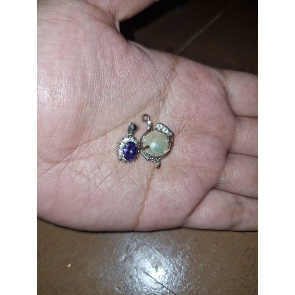 Borongan liontin mutiara asli batu permata murah nego antik lawas kuno