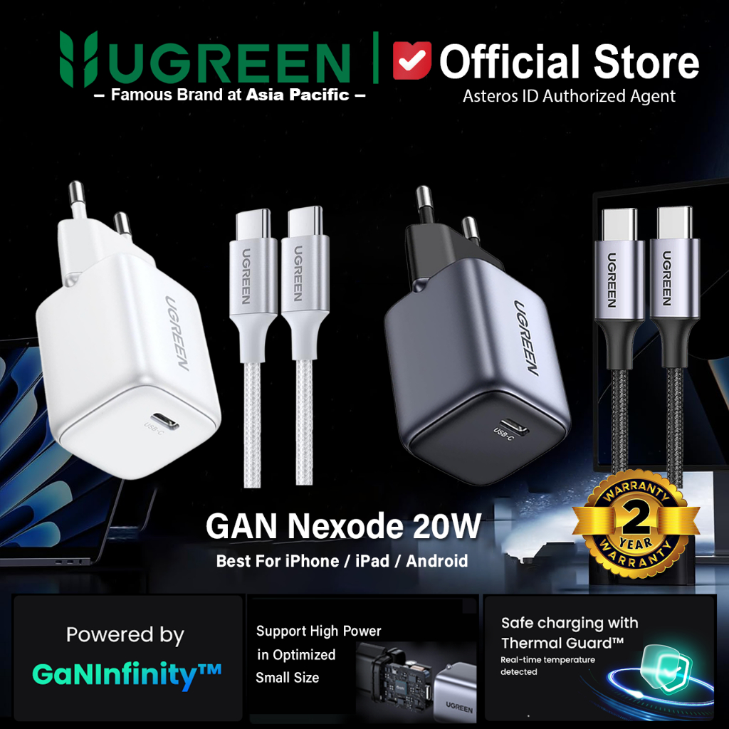 UGREEN Charger Type-C to Type-C PD Fast Charging 20w 30w 45w