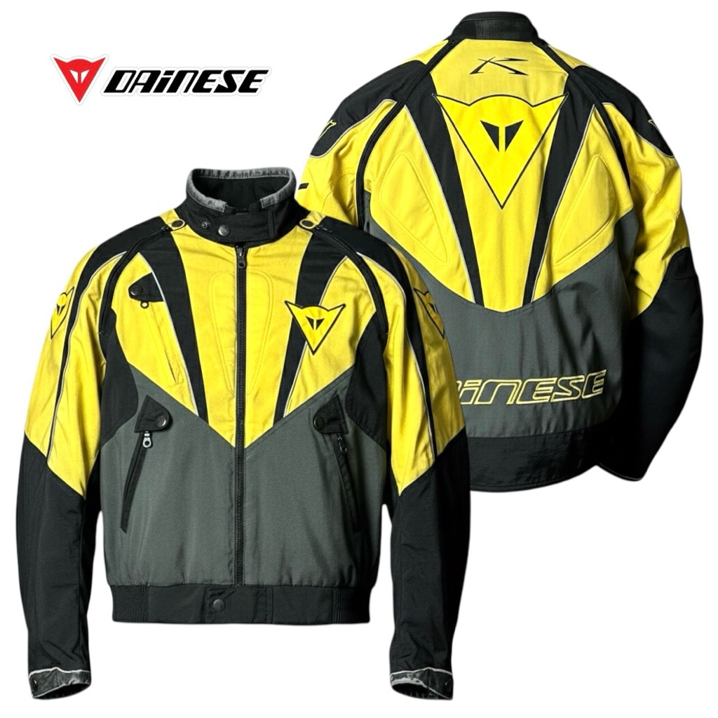 jaket Dainese Vintage yellow black kuning hitam Original 90s Racing Jacket motor touring biker moge 