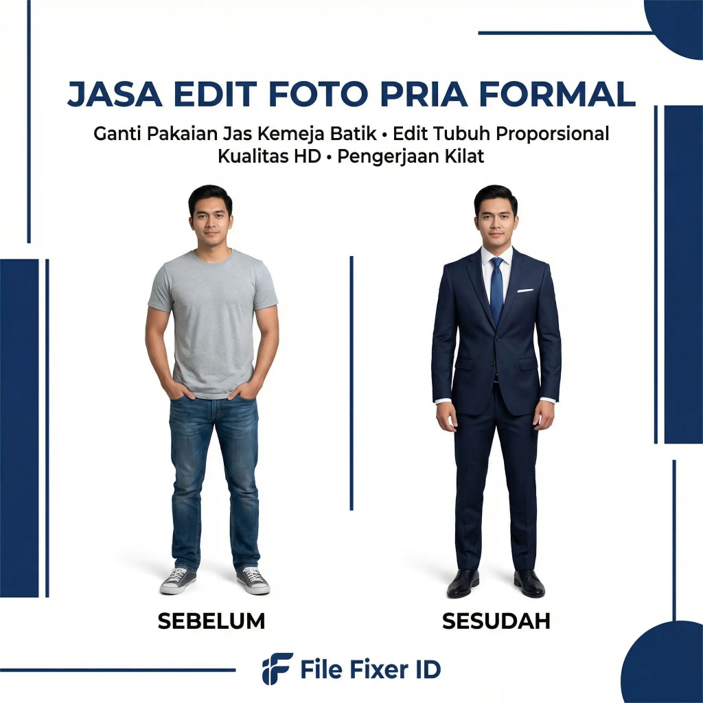 Jasa Edit Pas Foto Ganti Background & Ganti Baju Formal Hijab Jas Kemeja - Edit Foto Lamaran Kerja I