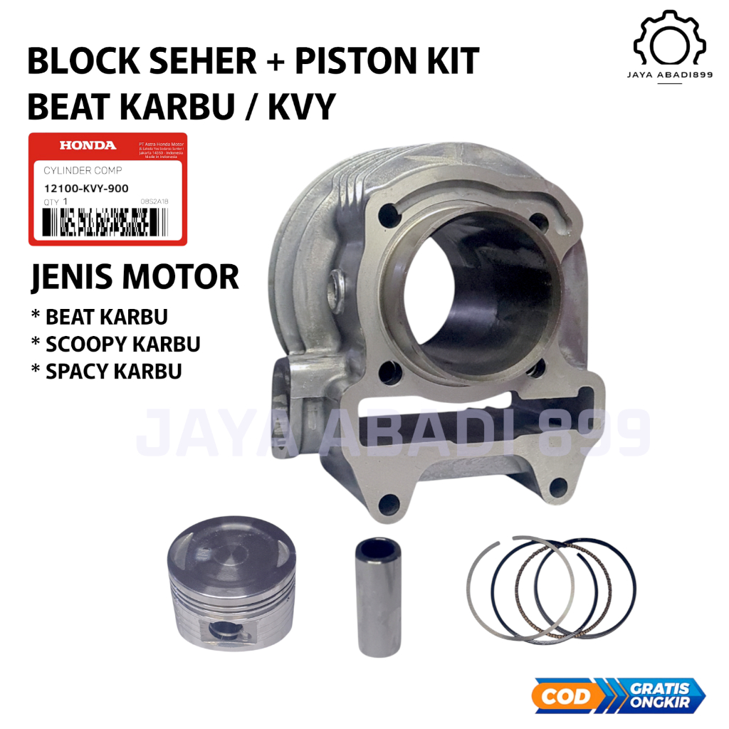 Block Seher Komplit Piston Kit Beat Karbu / Scoopy Karbu / Spacy Karbu
