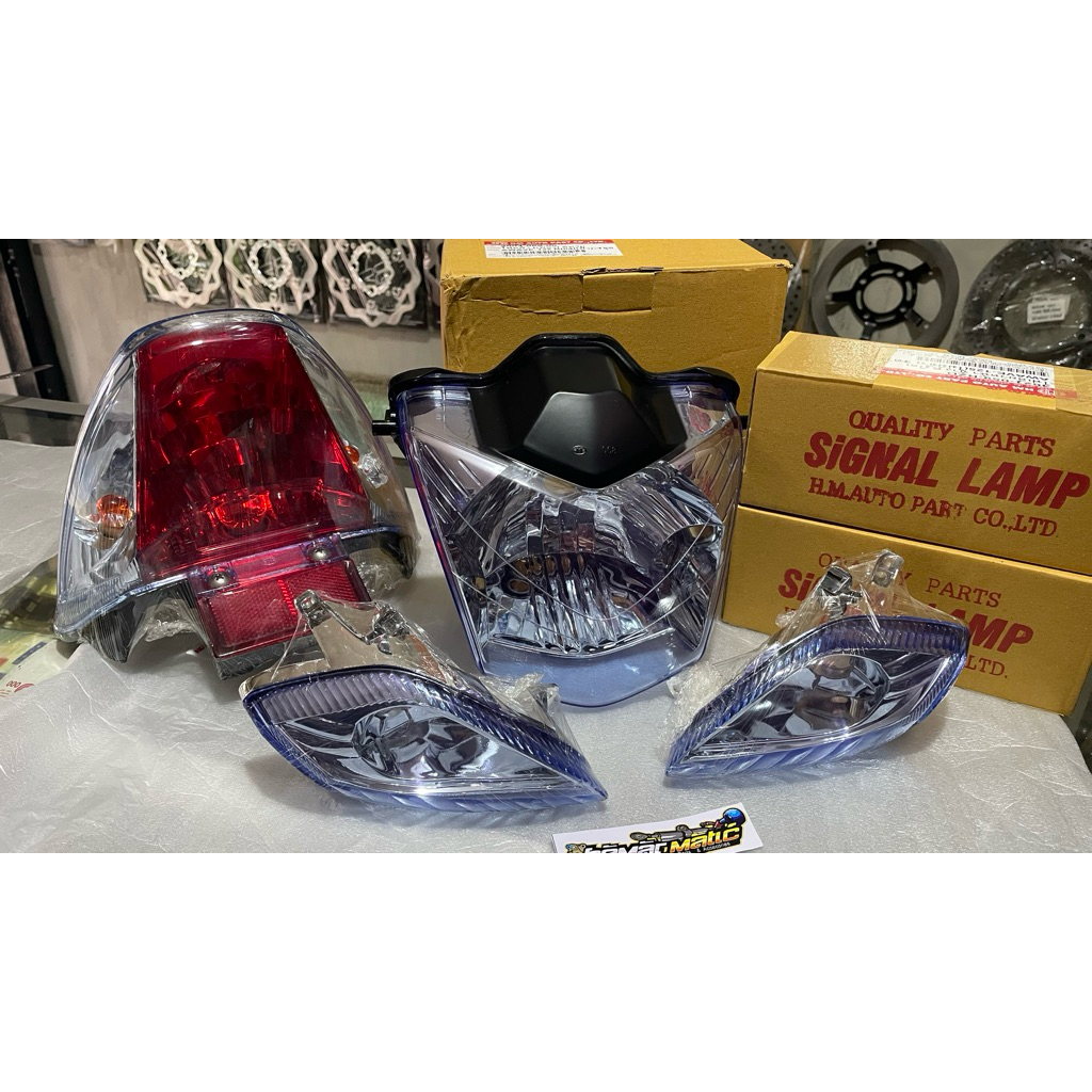 Lampu reflektor wave125R smoke blue