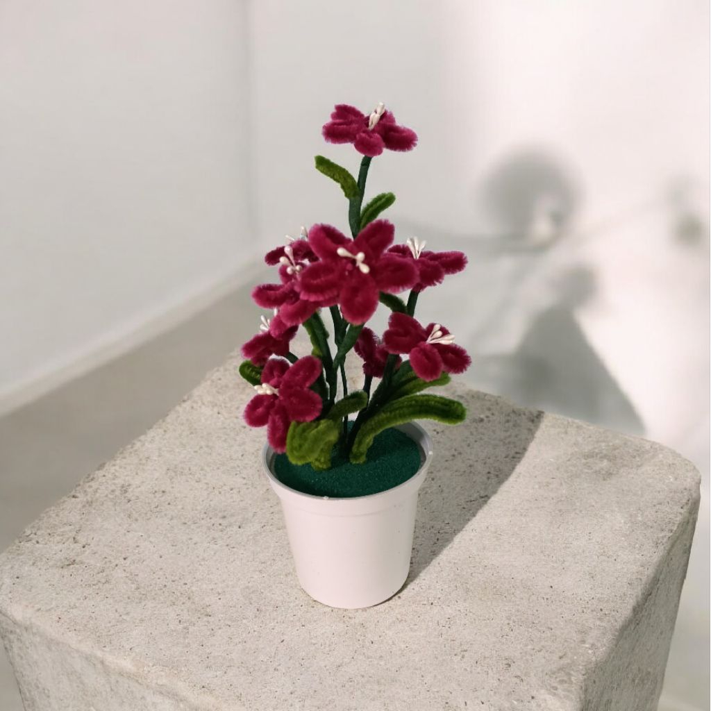 bunga hias meja mini / bunga mini kawat bulu / bunga hias buatan