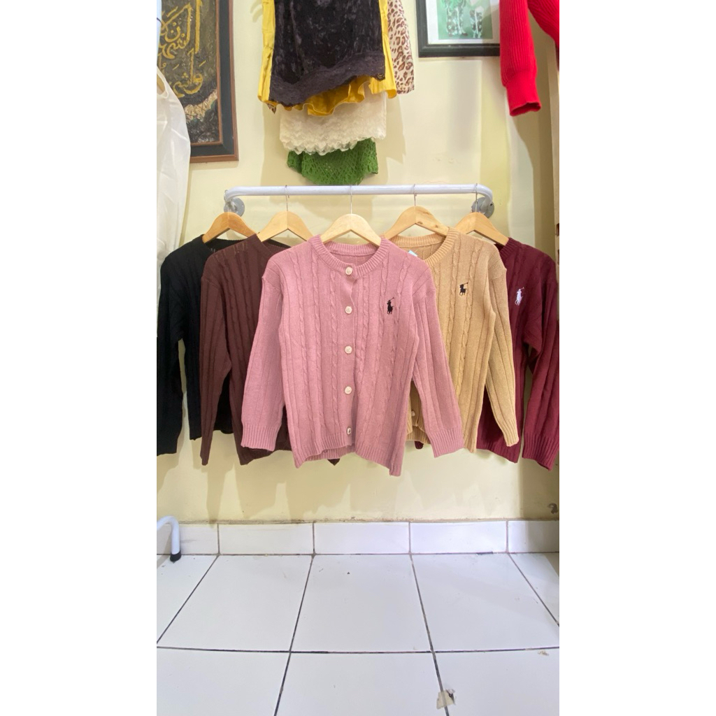 Cardigan rajut polo horse - , Cardigan rajut olop kepang - cardigan rajut kepang kuda