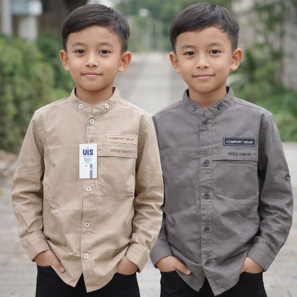Kemeja Anak Laki-Laki UIS Original Lengan Panjang Kerah Shanghai | Nyaman & Keren