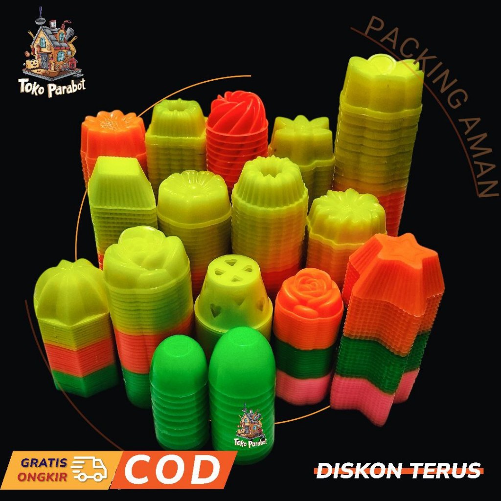 12 PCS Cetakan Kue Kukus Plastik Agar Jelly Puding Kue Putu Ayu Talam Bunga Jasmine Mawar Sakura Tul