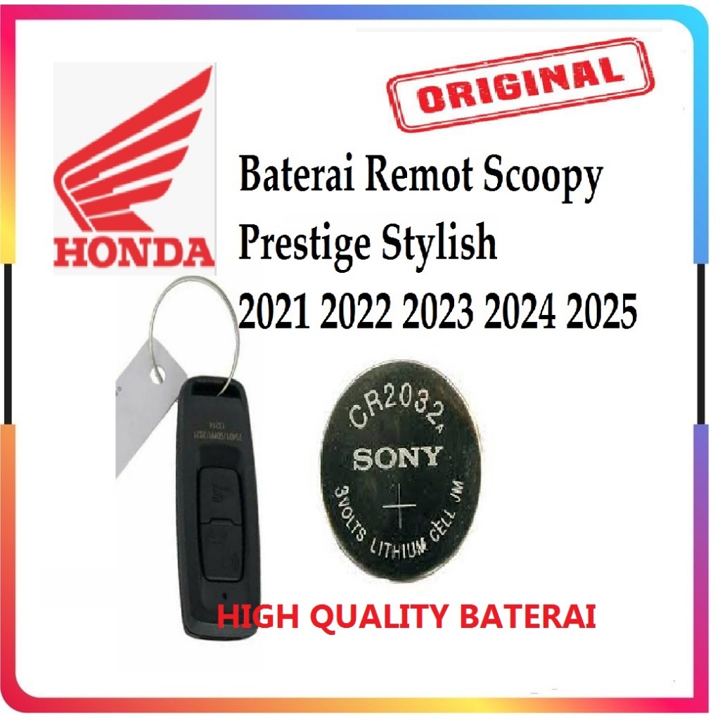 Baterai Remote Motor  Scoopy keyless prestige 2020 2021 2022 2023 2024 2025 batere alarm smart key n
