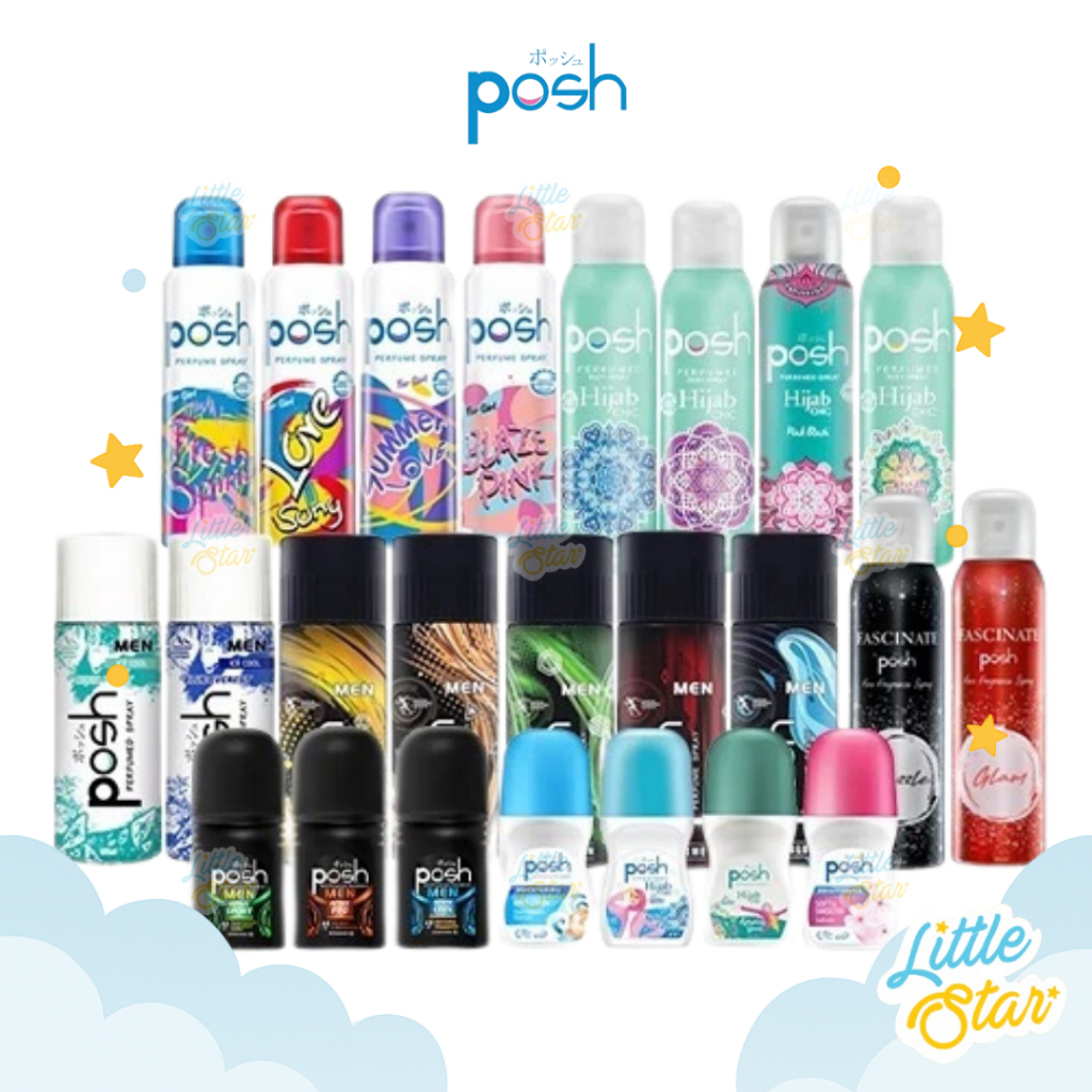 Posh Deodorant Roll On Body Spray Antiperspirant Parfume Spray Wangi Tahan Lama Anti Bakteri