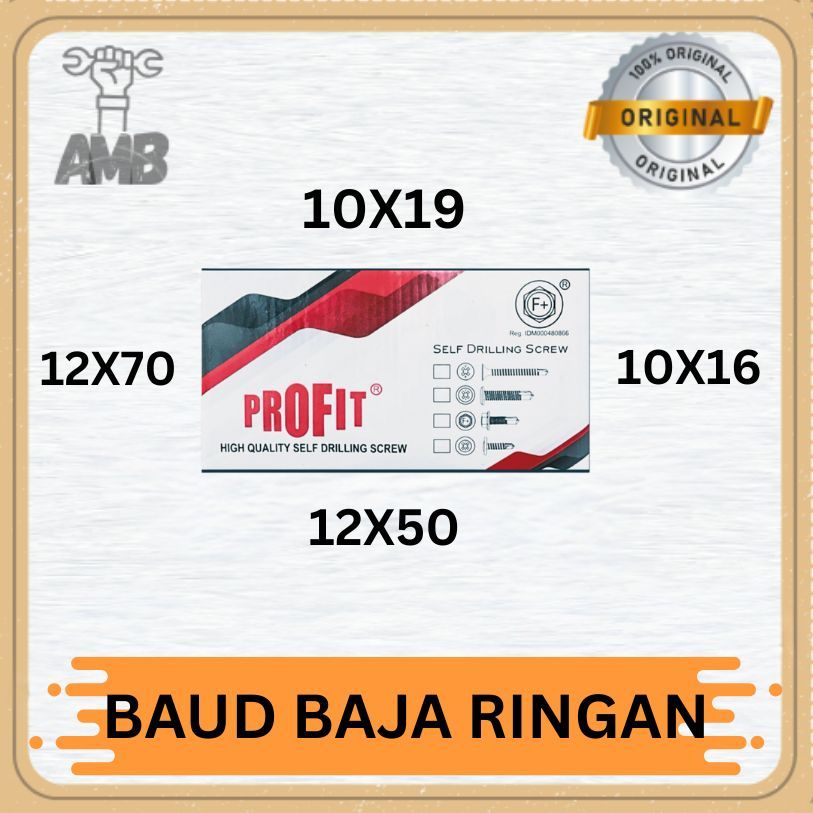 PROFIT | Baut Baja Ringan Merek Profit Ukuran #10x16 #10x19