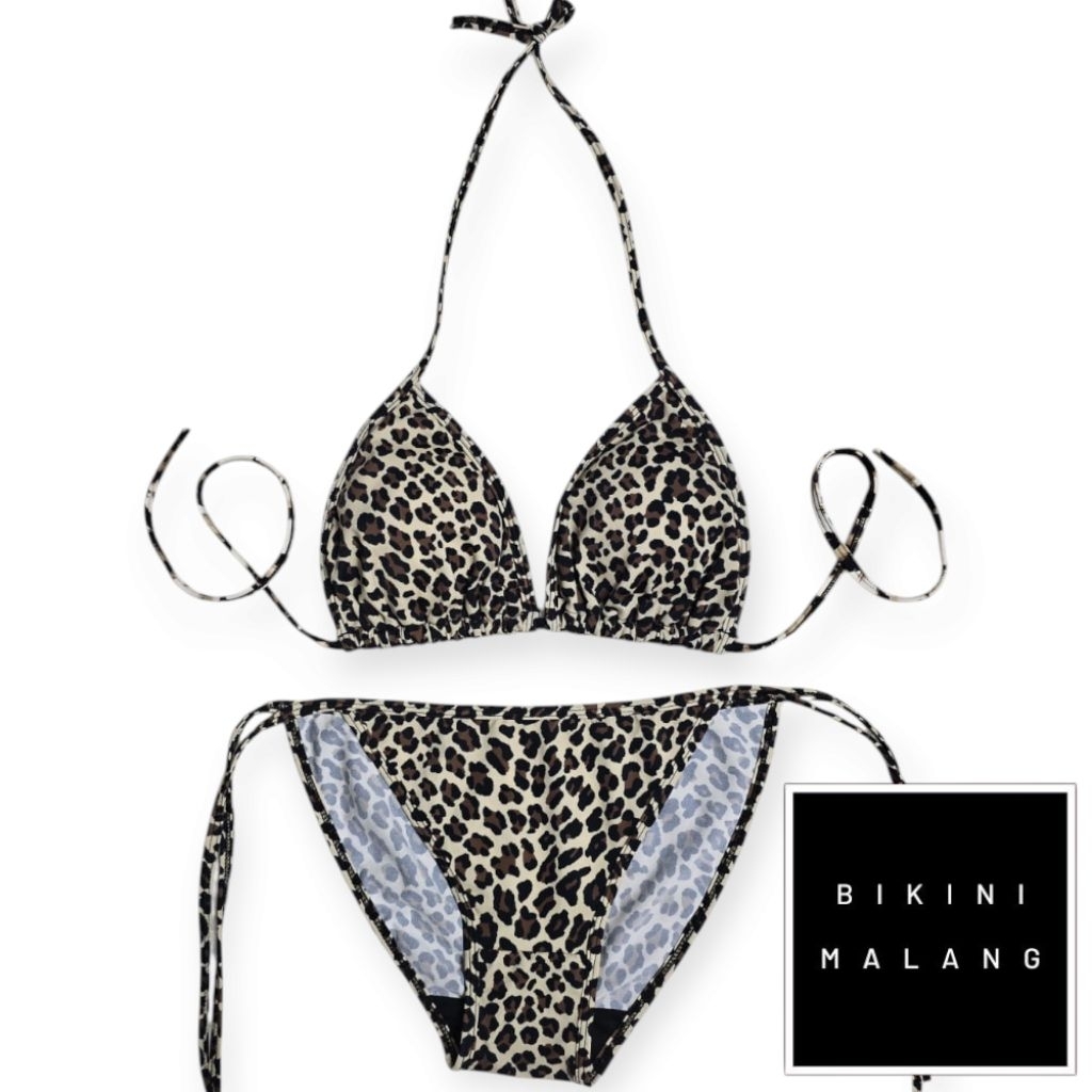 BIKINI BF005 SWIMSUIT TALI SAMPING WARNA LORENG SEKSI