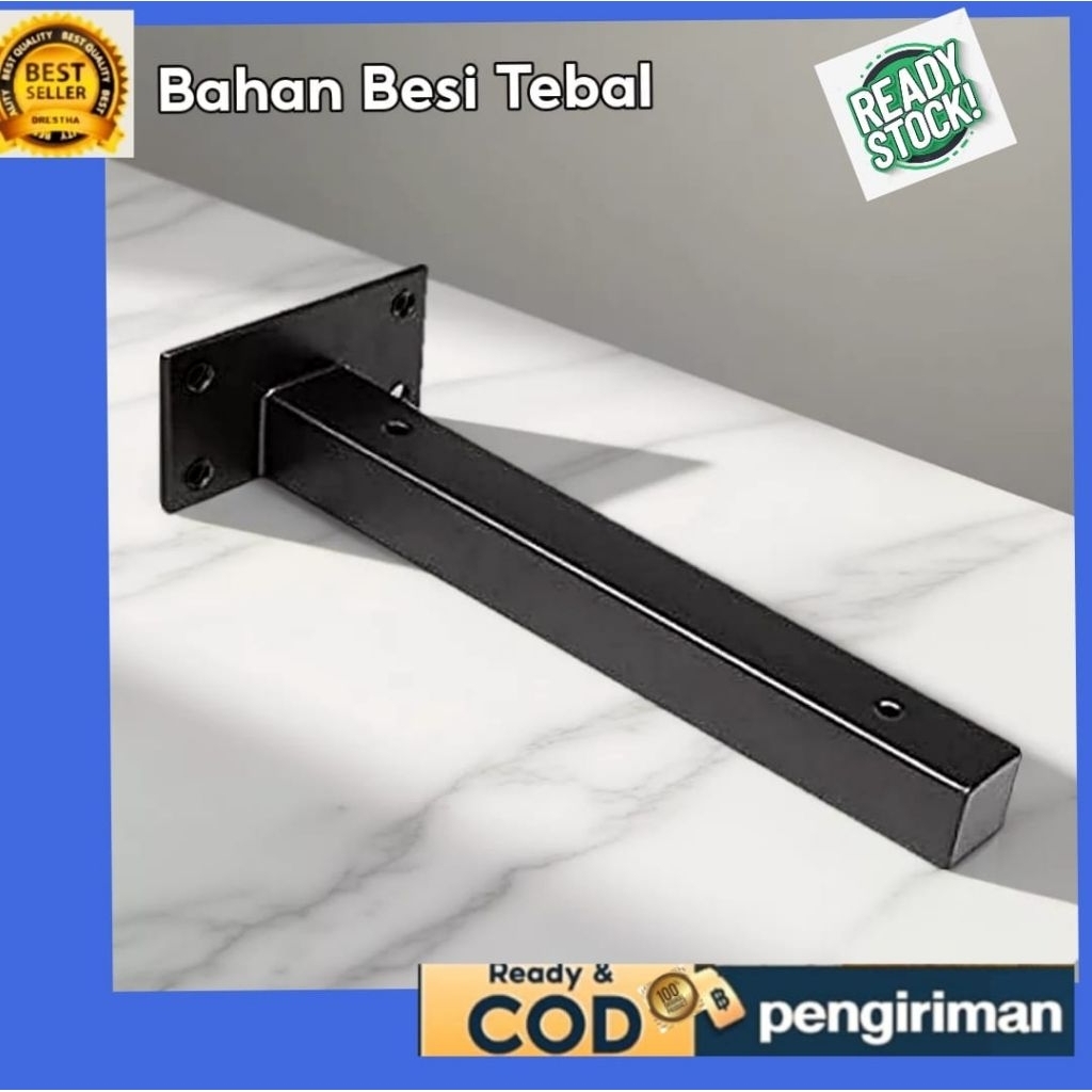 Bracket siku dinding besi ambalan 1biji/bracket ambalan bahan besi antikarat