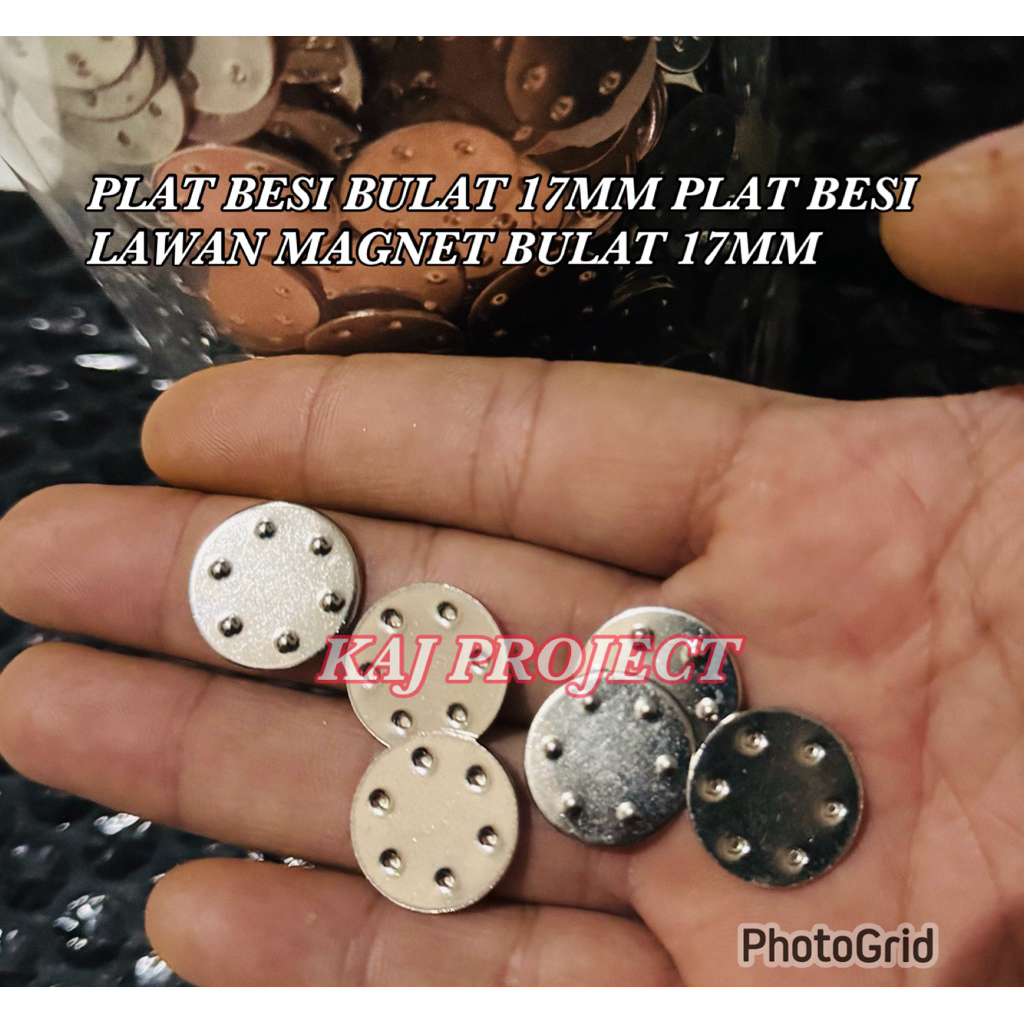 Plat Besi Bulat 17mm Nickel Silver Plat Besi Lawan Magnet Bulat 17mm (HANYA PLAT BESI) satuan PREMIU