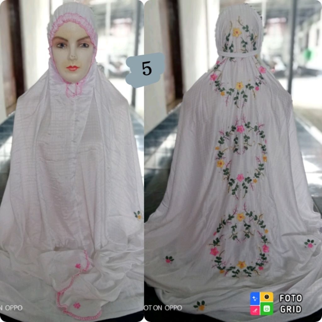 Mukena Terusan Dewasa Sutra Blitz Sulam