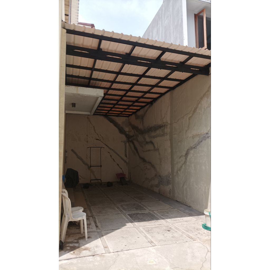 kanopi galvalum atap upvc single finish cat hitam