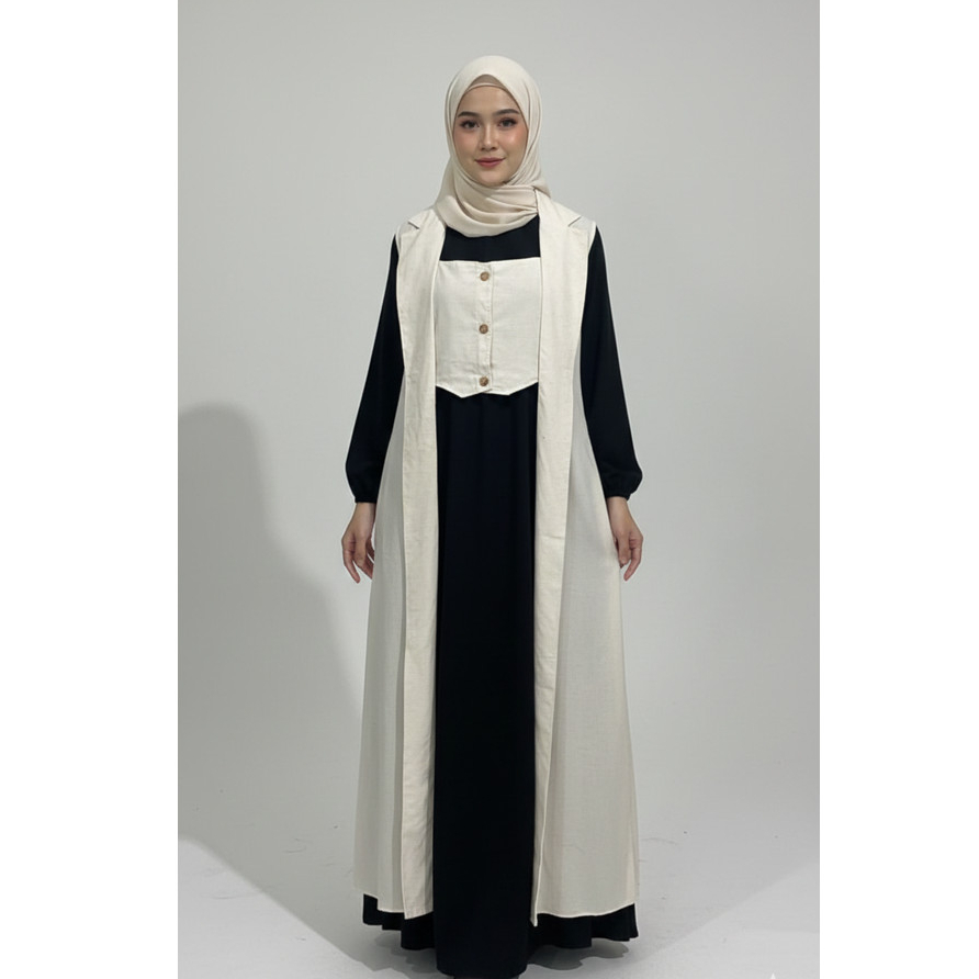 RILLEY - Overall Putu Baru | Overall Wanita Bahan Adem Linen Natural