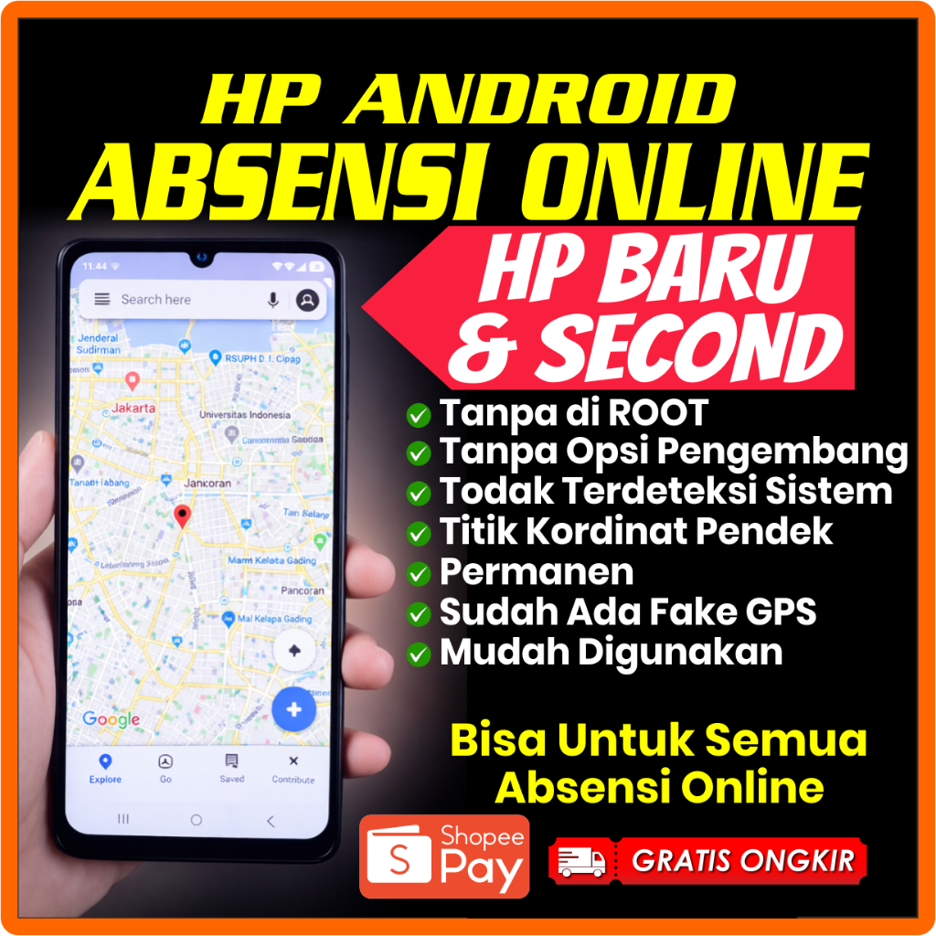 HP ABSENSI ONLINE PERMANEN TANPA OPSI PENGEMBANG FAKE GPS