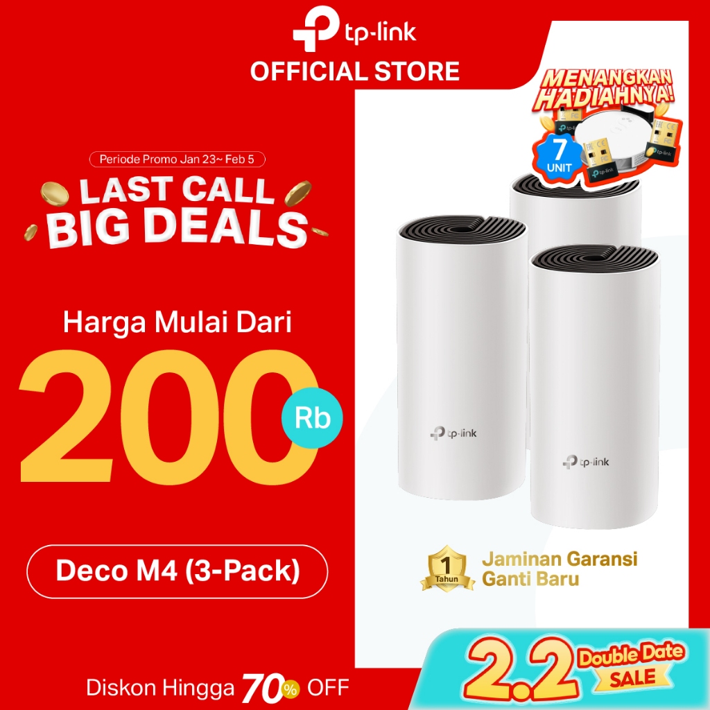 TP-Link Deco M4 | AC1200 Mesh WiFi System | Dual Band | Gigabit | WiFi 5 | Gigabit Port | 1/2/3 Pack