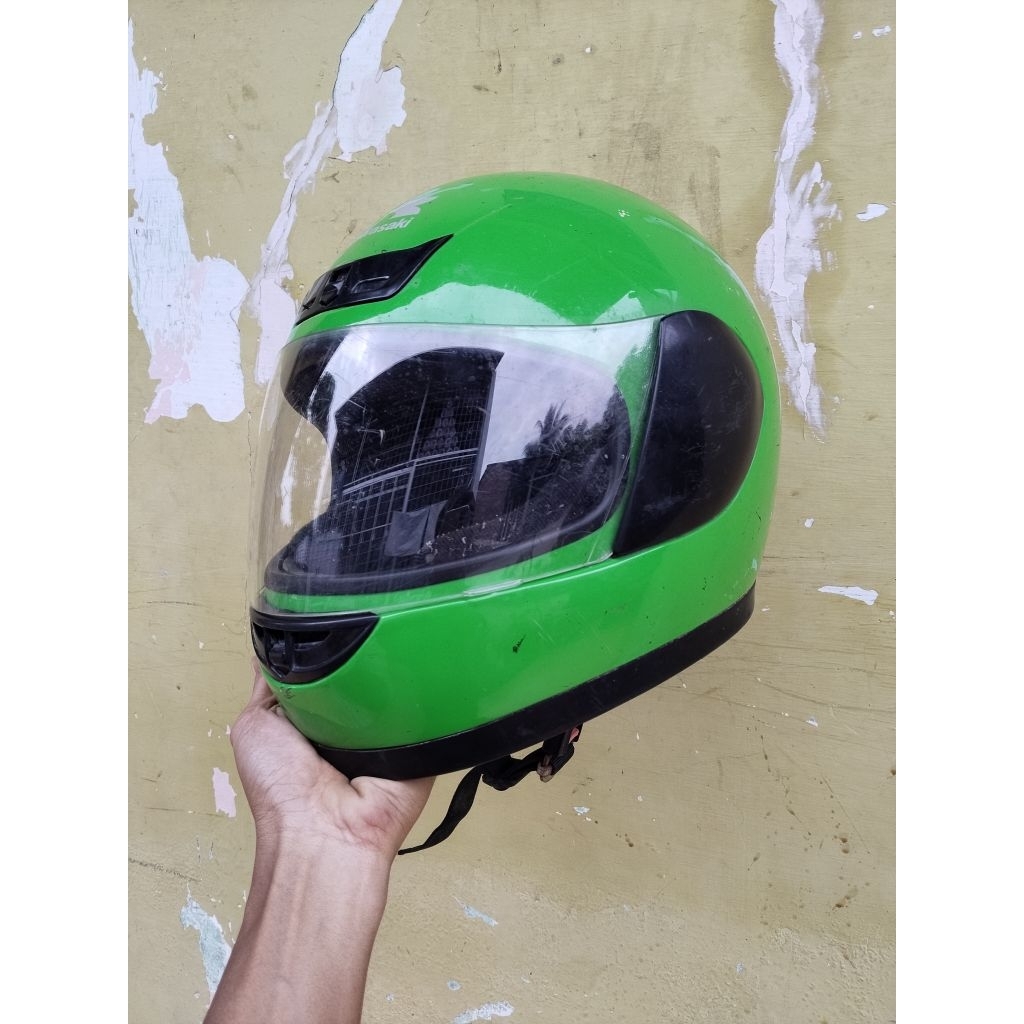 helm kawasaki ninja hijau original