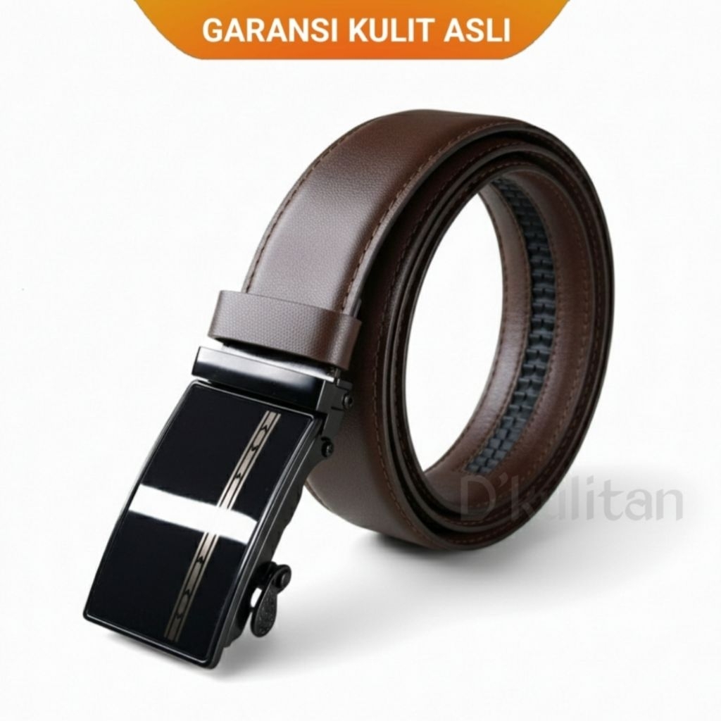 Ikat Pinggang Pria kulit REL/Sabuk Kulit REL/Gesper Kulit Asli Original