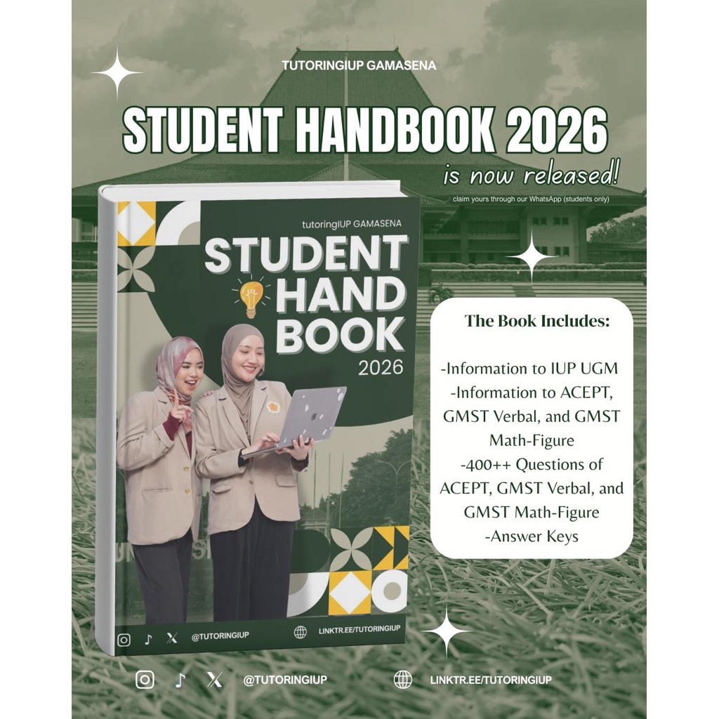 IUP UGM BUKU LATIHAN SOAL HANDBOOK OLEH MAHASISWA UGM TUTORINGIUP GAMASENA