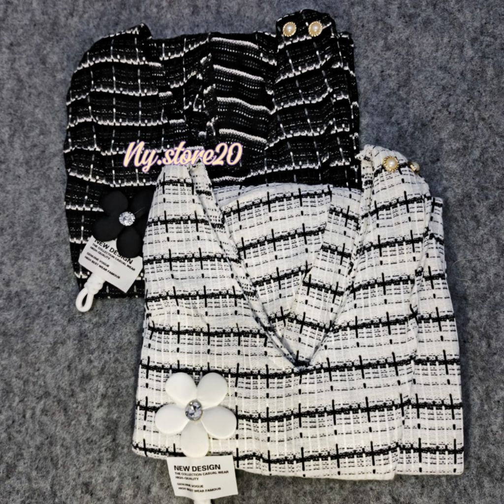 Kemeja Set Vest Knit Import Wanita 2 IN 1 Kemeja Vest Atasan Wanita