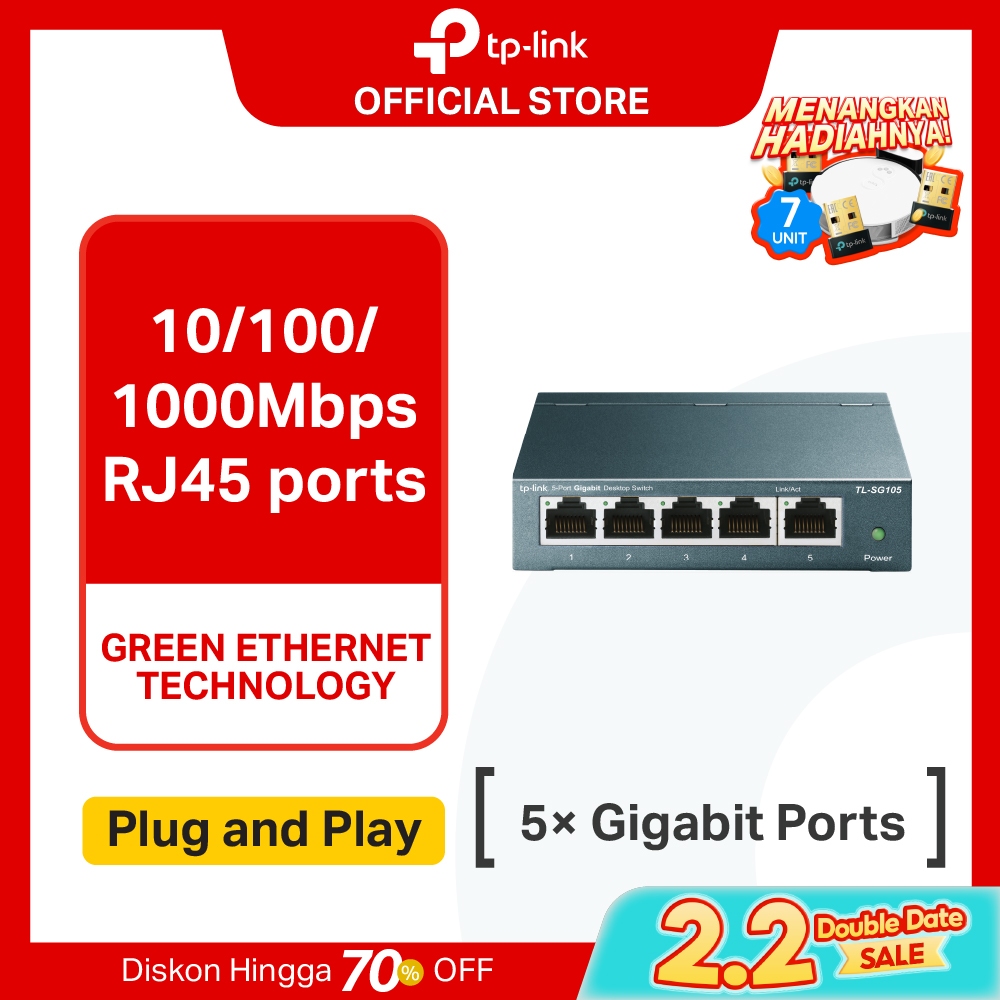 TP-Link TL-SG105 | 5 Port Gigabit Switch | Ethernet Unmanaged Switch | Plug & Play | Wall Mounting