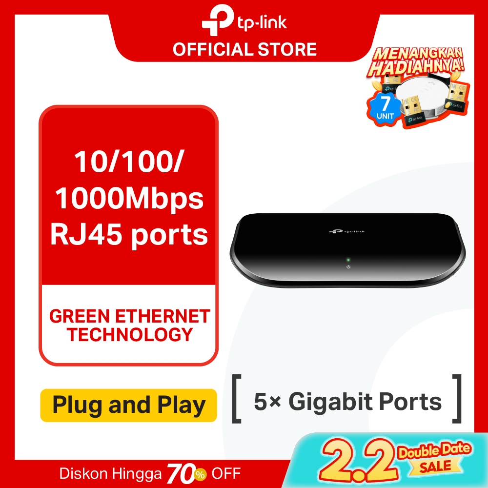 TP-Link TL-SG1005D | 5-Port Gigabit Switch | Unmanaged | Plug & Play | Desktop Wall Mounting | Hub