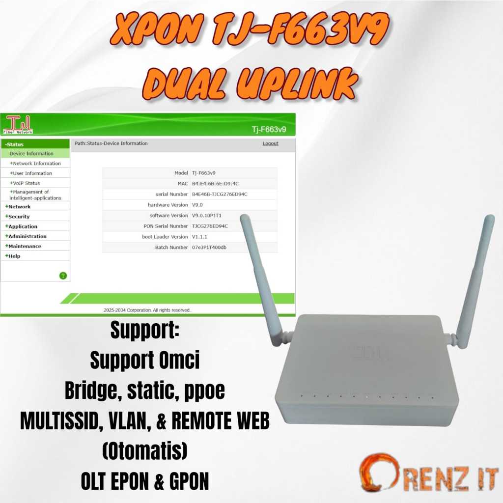 CASING NEW ONT XPON EPON GPON TJ F663V9 DUAL UPLINK