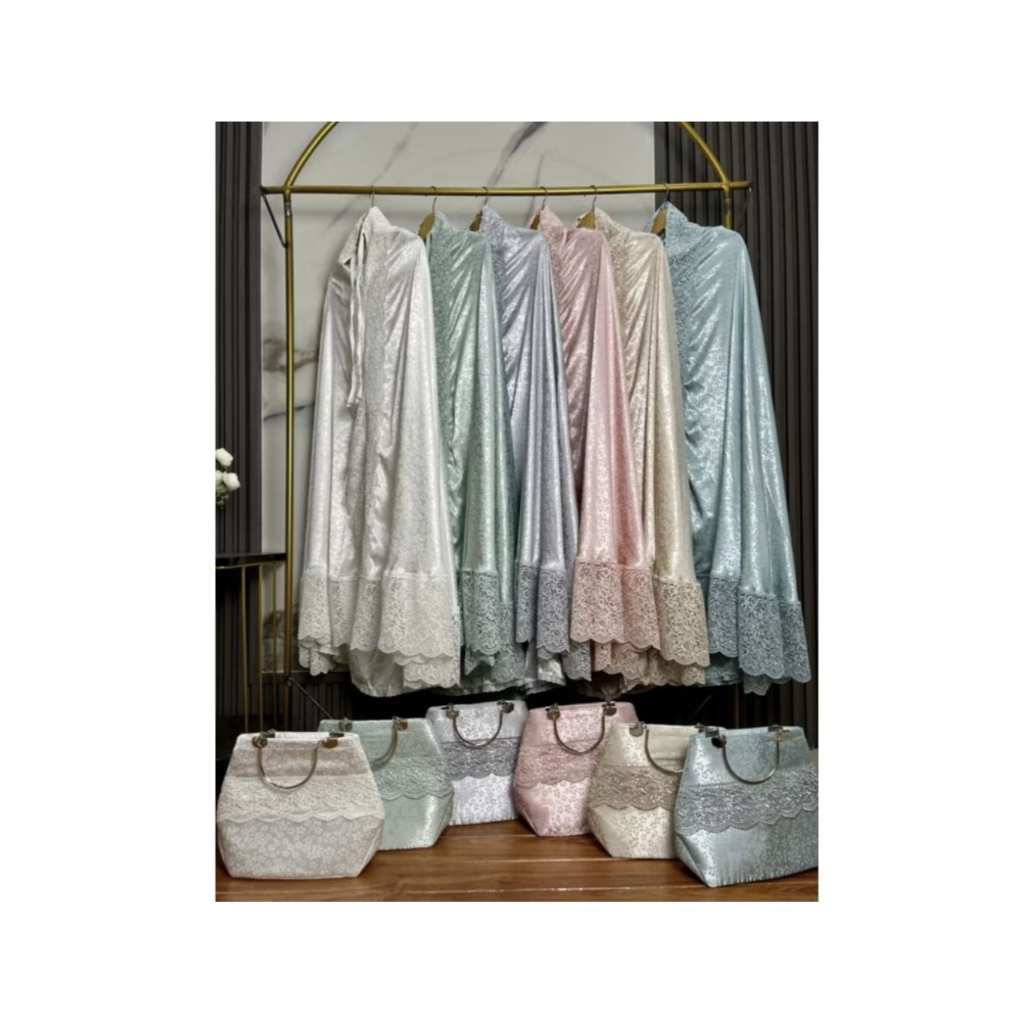 Mukena Sutra Jaguar Premium Tas Behel // Mukena Renda mewah // Mukena Sutera