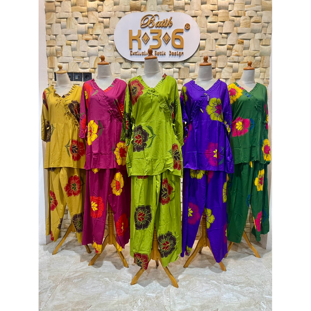 SETELAN JUMBO AIRIN LD 120 – Oneset / Setelan Batik Jumbo Cap Motif Sunan Adem & Nyaman | Setelan Wa